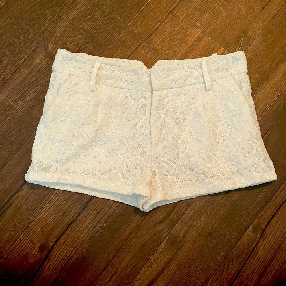 White Lace Dressy Shorts